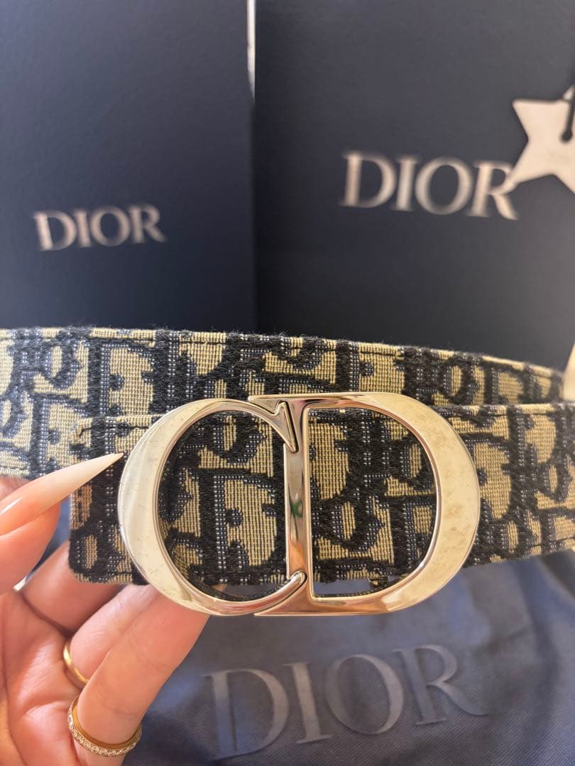 Dior ベルト キャンバス レザー　美品