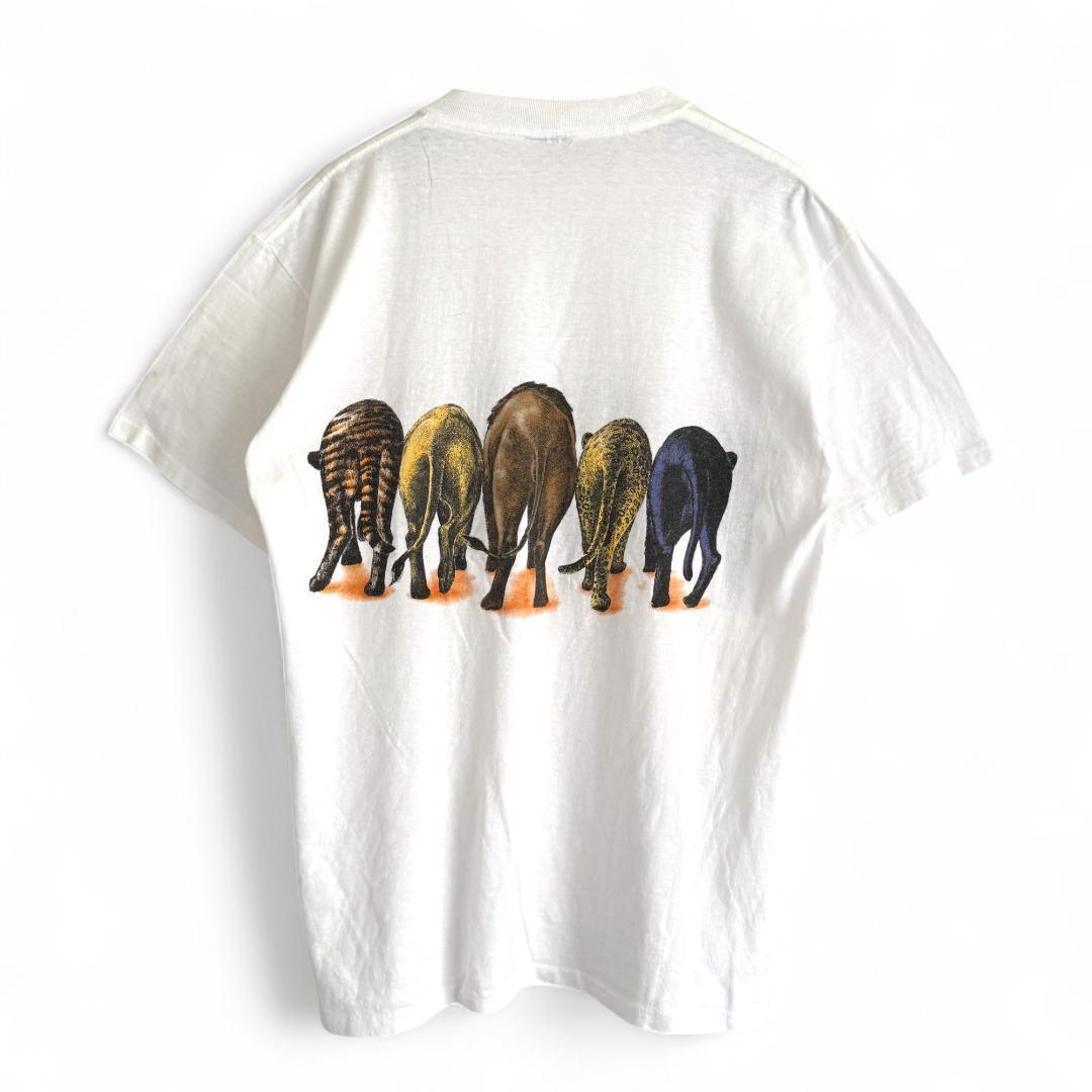 古着 90s アート アニマル USA Tシャツ VINTAGE A66