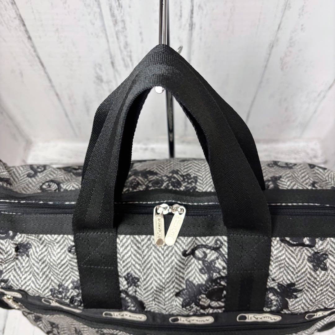 未使用級美品◆レスポートサック ヘリンボーン レース調花柄 ボストン 2way
