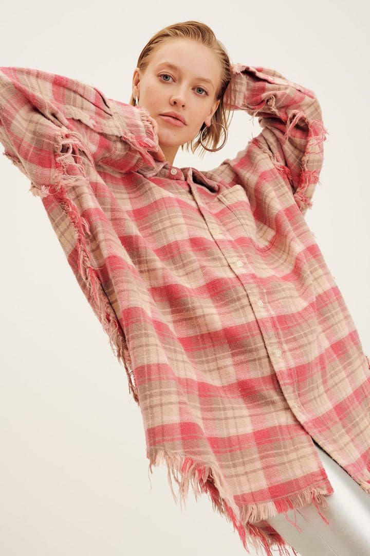 R13 アールサーティーンSHREDDED SEAM DROP NECK