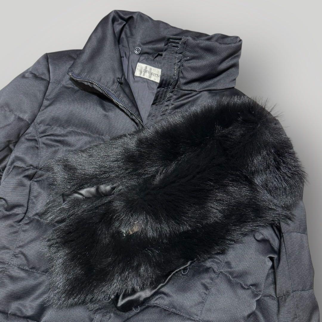 美品 Max Mara ダウンコート　ファー　Aライン　ブラック　サイズ40