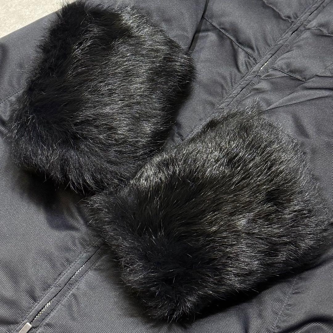 美品 Max Mara ダウンコート　ファー　Aライン　ブラック　サイズ40