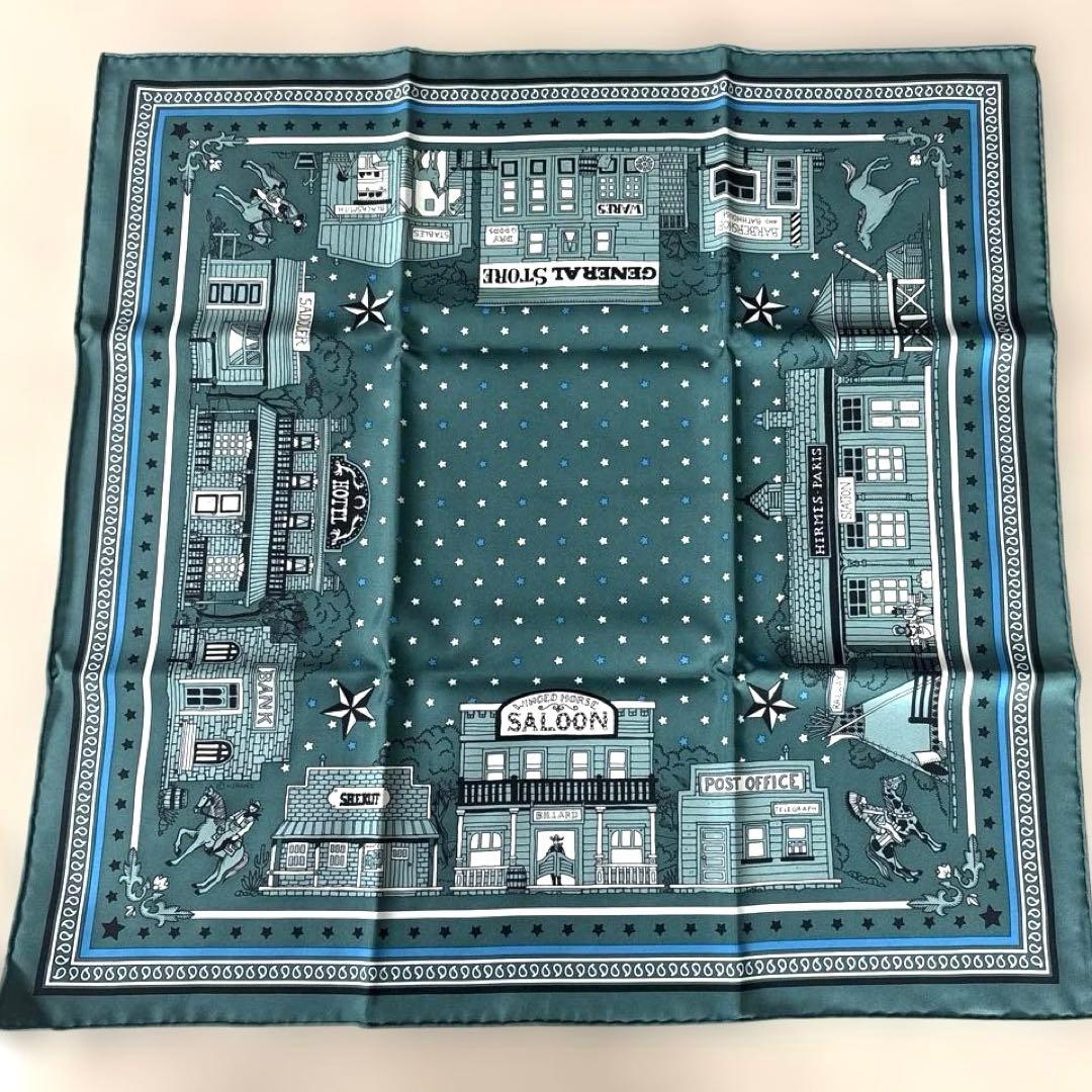 新品未使用 エルメス HERMES パリステーション カレ 55 グリーン