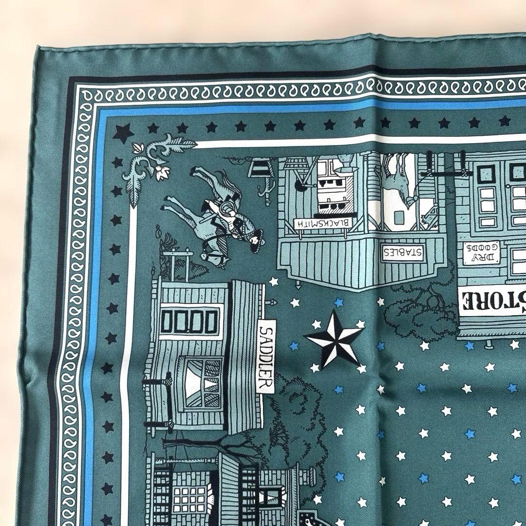 新品未使用 エルメス HERMES パリステーション カレ 55 グリーン