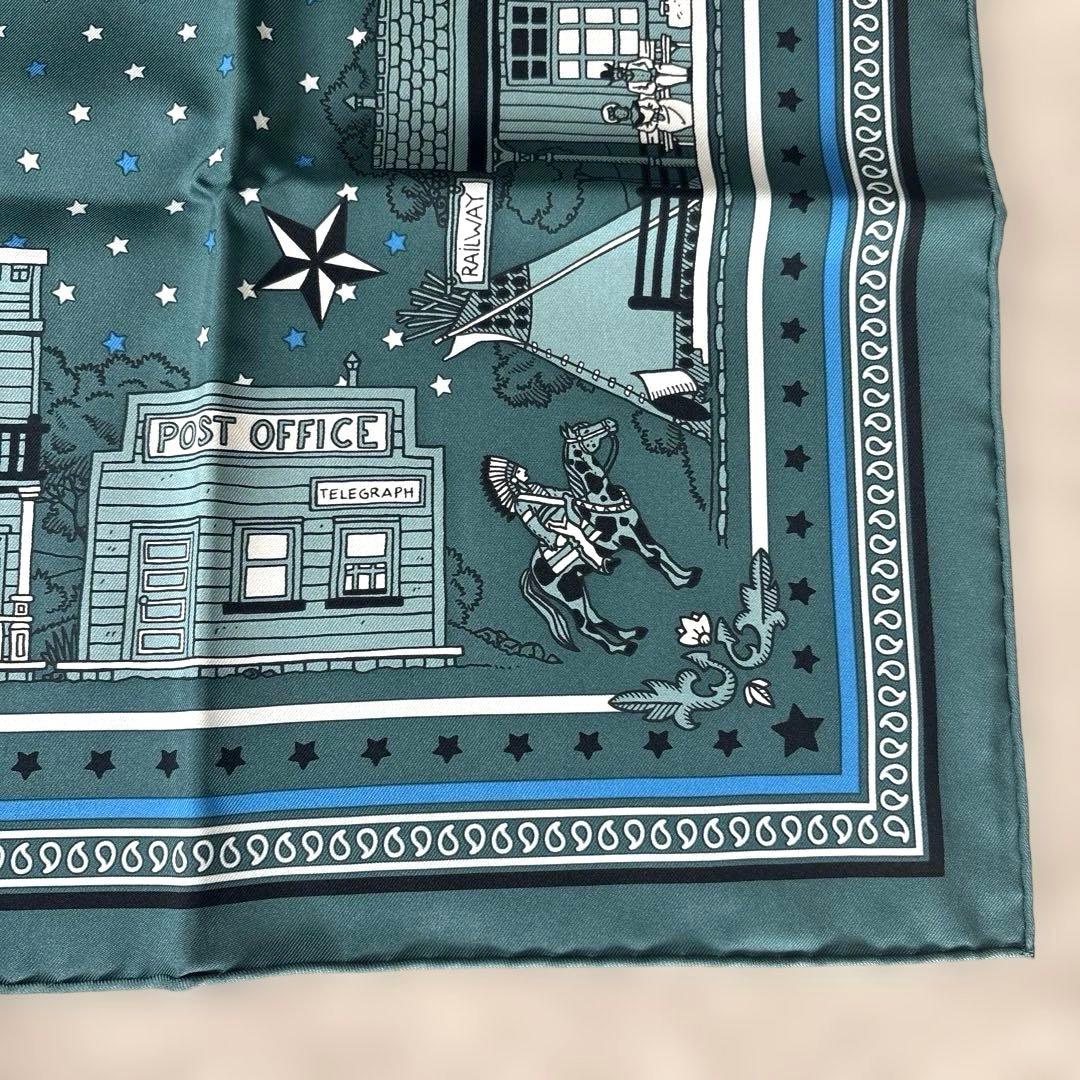 新品未使用 エルメス HERMES パリステーション カレ 55 グリーン