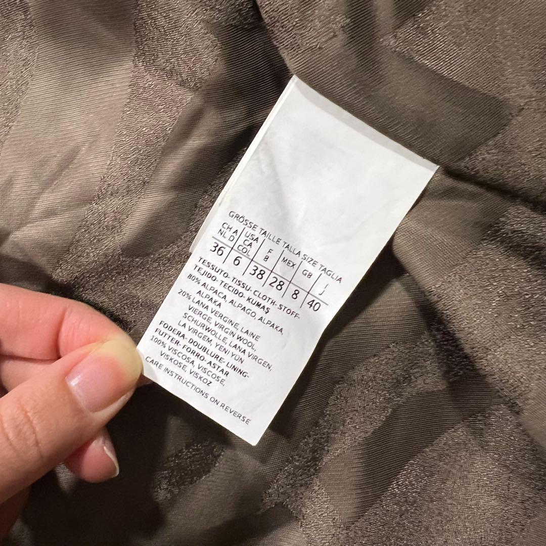 極美品 マックスマーラ アルパカ シャギー 白タグ ロングコート ブラウン 40