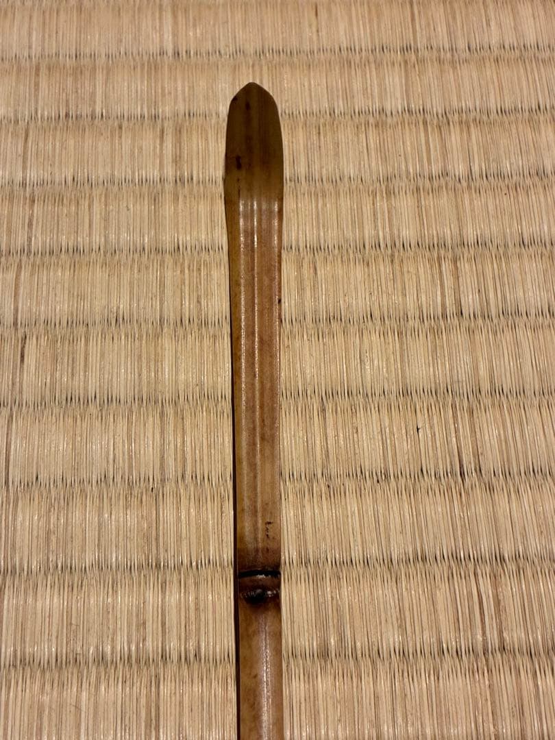 茶道具　浸竹茶杓　銘『花曇り』 大徳寺三玄院 長谷川寛州書付　本竹斉削り