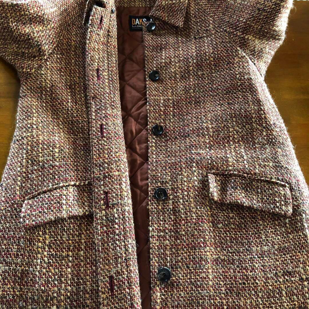 DAKS ダックス　レディース　ロング　コート　アウター　ツイード 高級　M