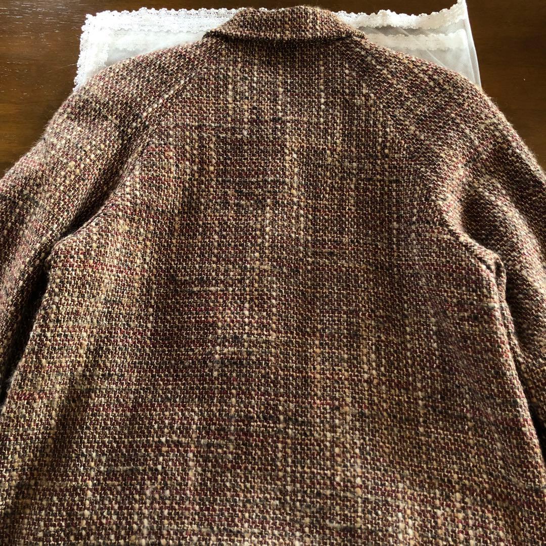 DAKS ダックス　レディース　ロング　コート　アウター　ツイード 高級　M