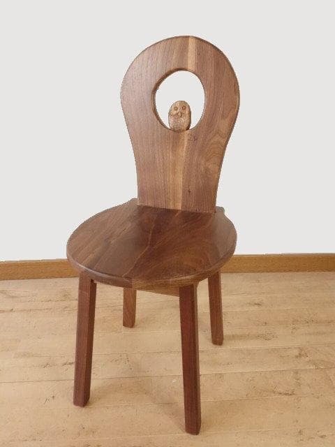 ふくろう　椅子　ダイニングチェアーC イス　ウォールナット材　勇峰工芸（新）