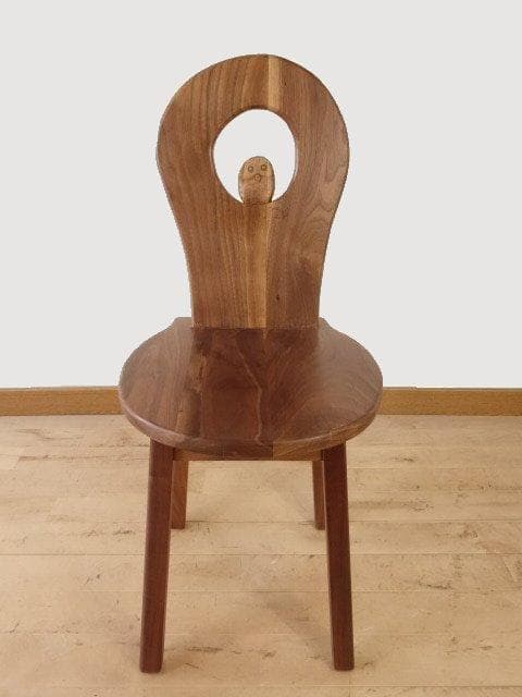 ふくろう　椅子　ダイニングチェアーC イス　ウォールナット材　勇峰工芸（新）