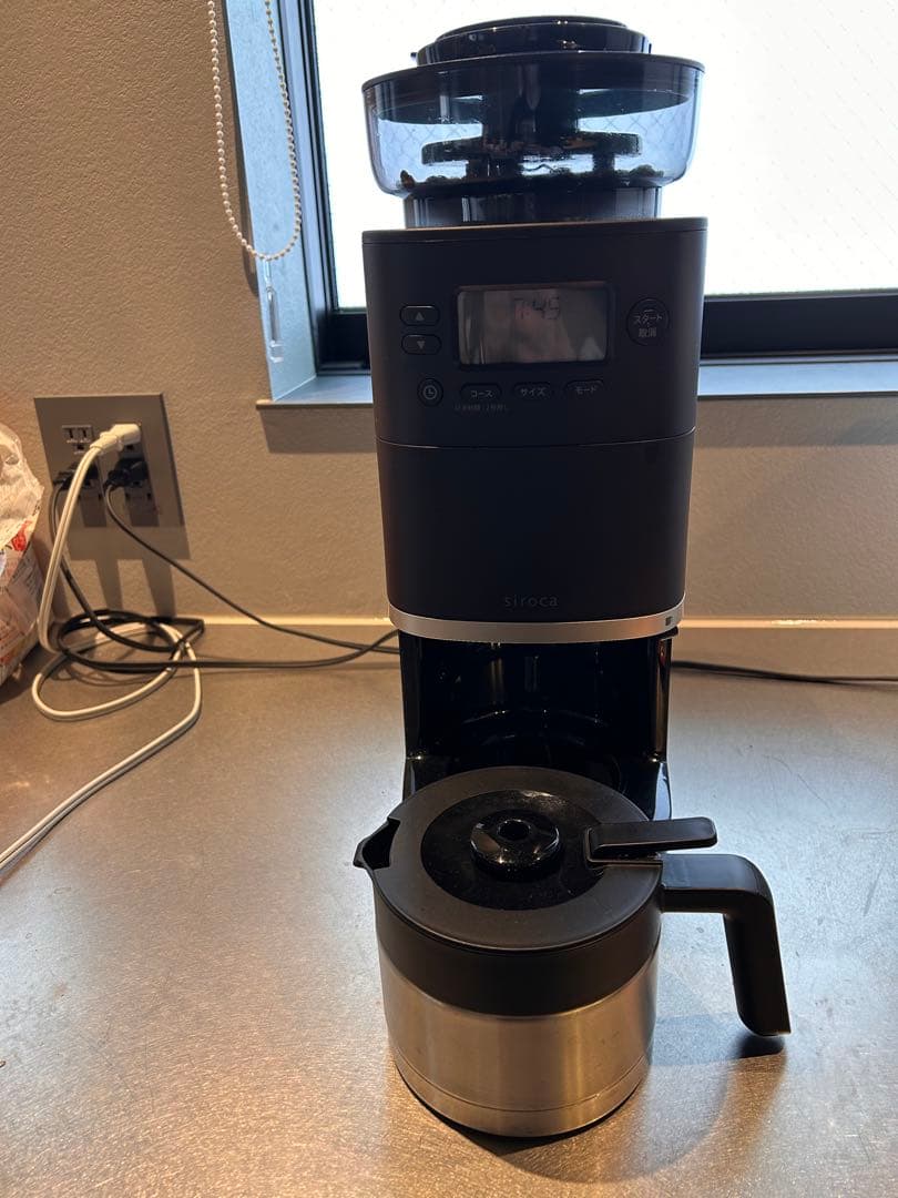 シロカ カフェばこ コーヒーメーカー 全自動 コーン式 ミル機能