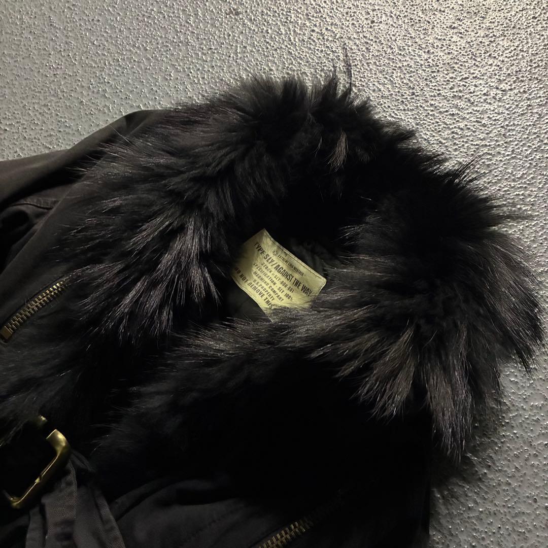 SLY Raccoon Fur Military Jacket Y2K ギャル