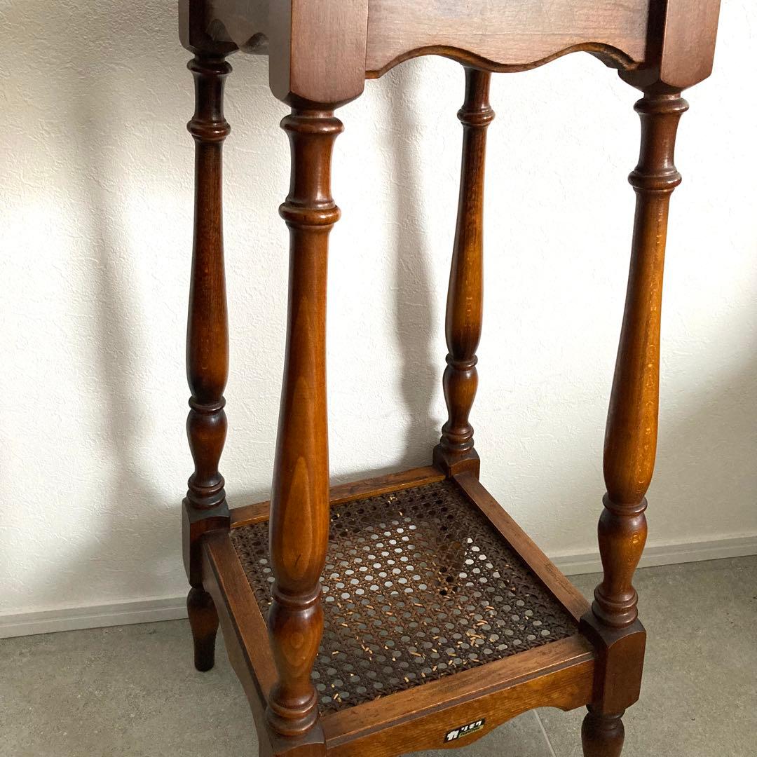 オールドカリモク アンティーク コロニアル 花台 電話台 飾り台 サイドテーブル