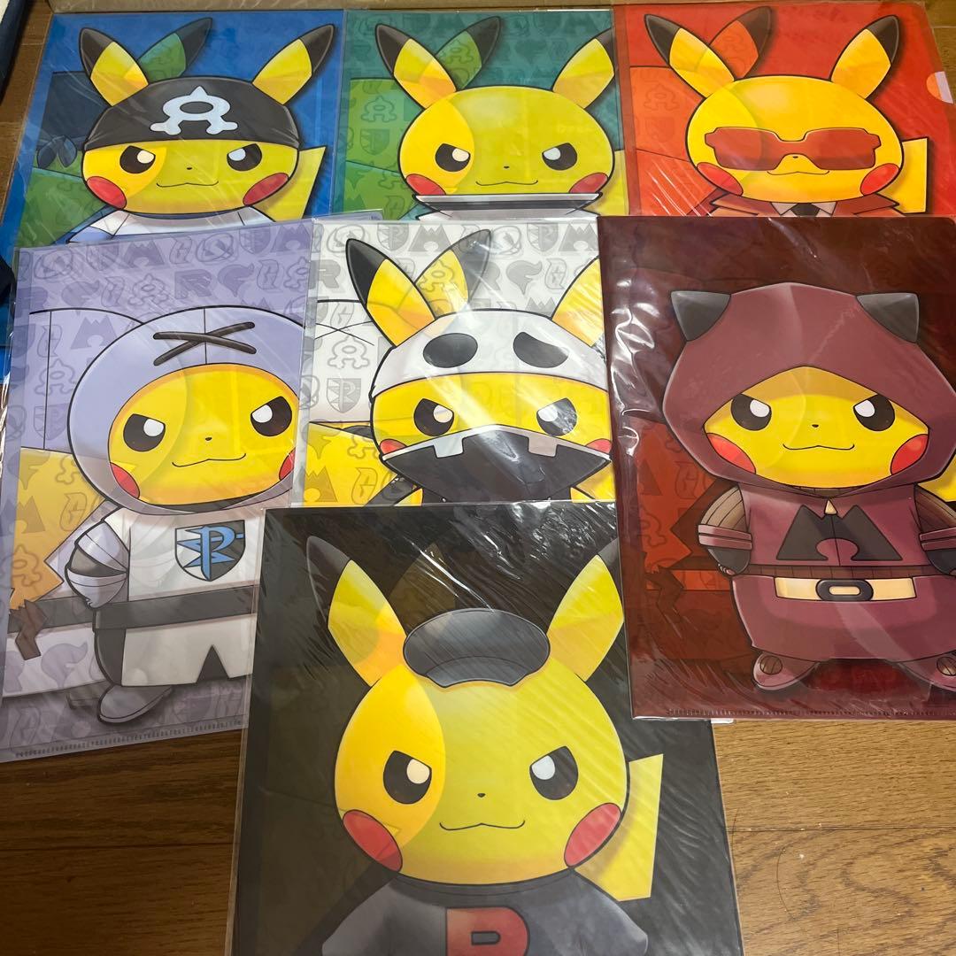 ☆ポケモンセンター限定 団員ごっこピカチュウ　クリアファイルセット　ロケット団