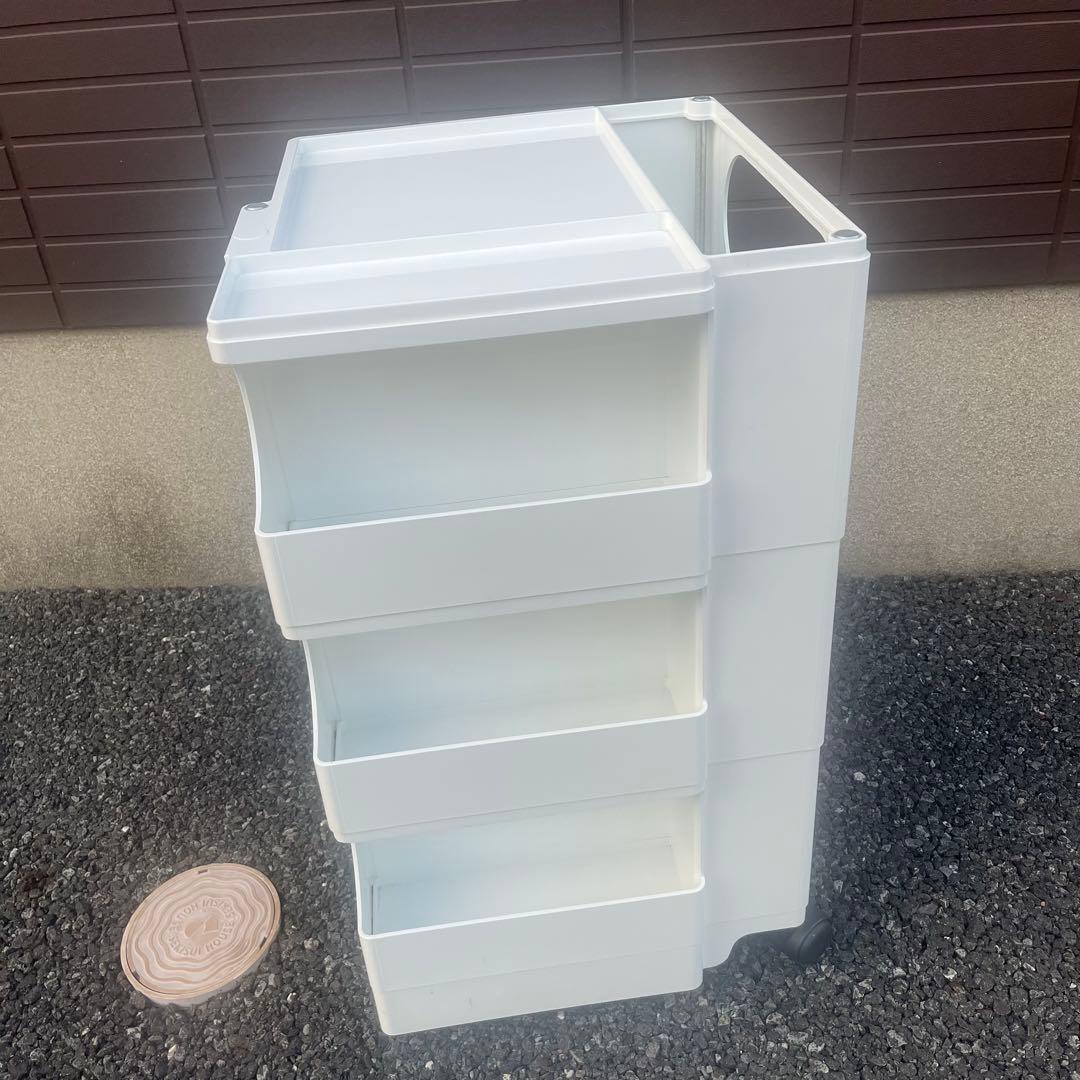【良品】BOBY WAGON ボビーワゴン 3段5トレイ WHITE