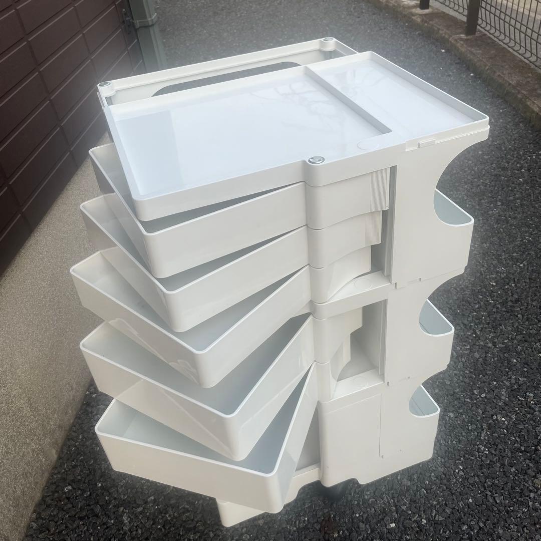 【良品】BOBY WAGON ボビーワゴン 3段5トレイ WHITE