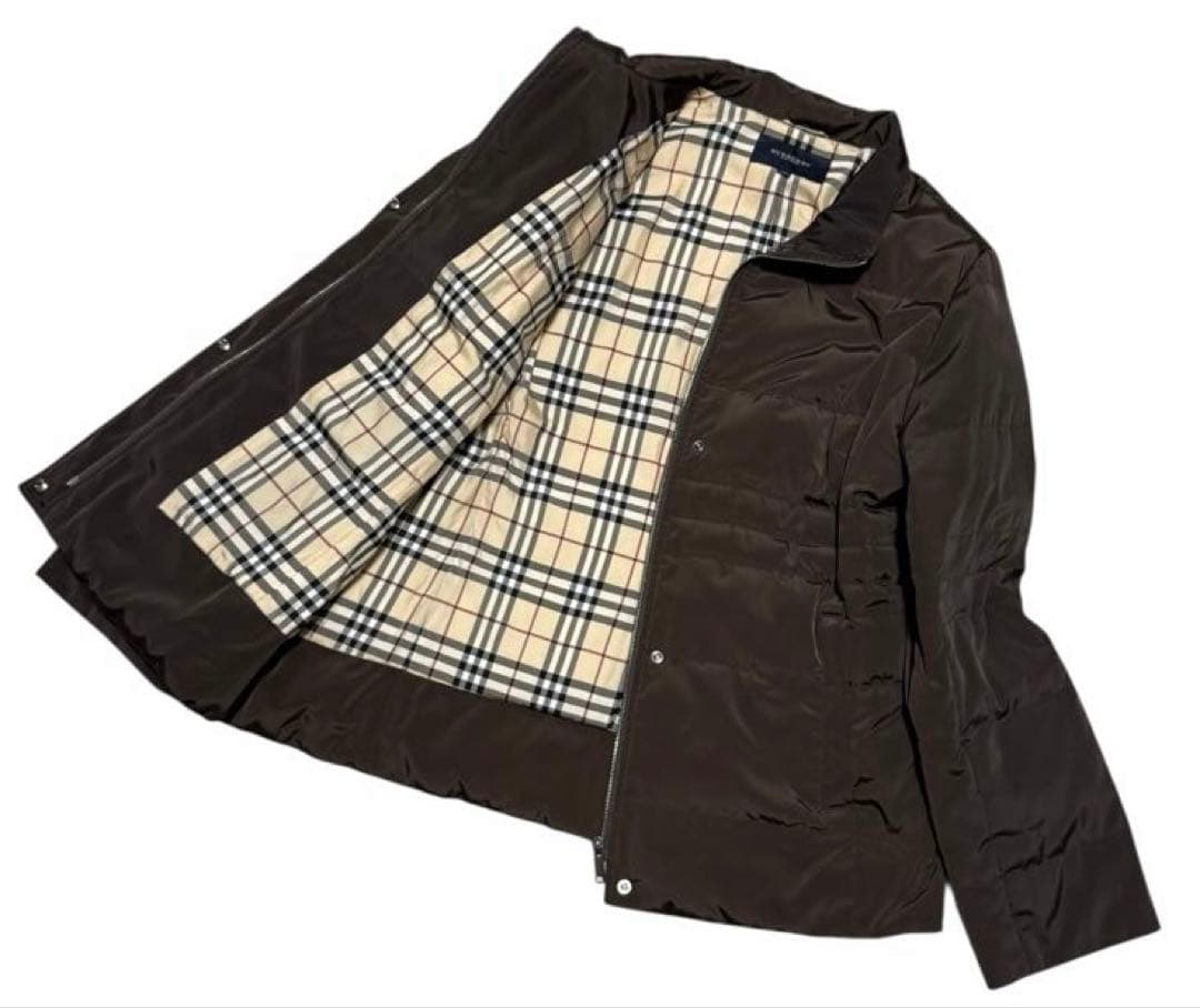 バーバリーロンドン　ダウンジャケット　大きいサイズ　44　こげ茶色　フード欠品