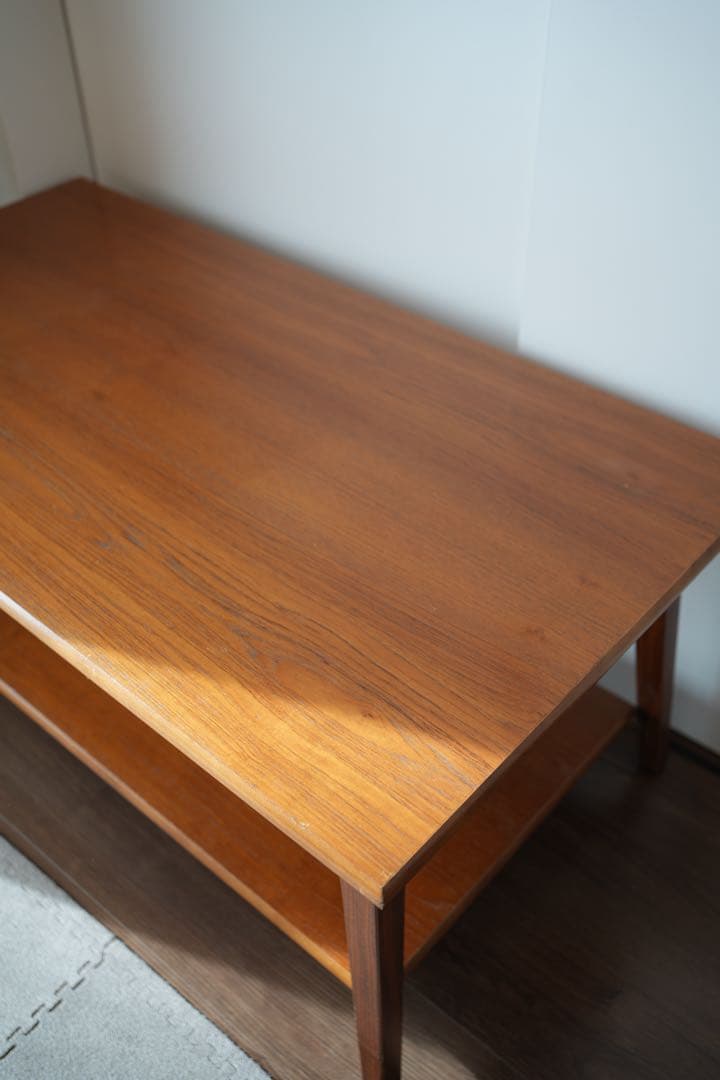 イギリス ヴィンテージ チーク材コーヒーテーブル引出付き