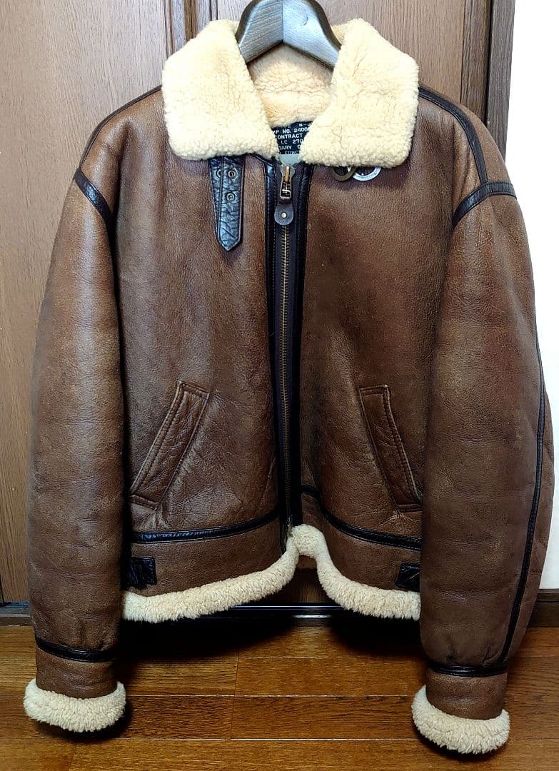 【中古】フライトジャケットL 羊革BRW/B-3韓国製