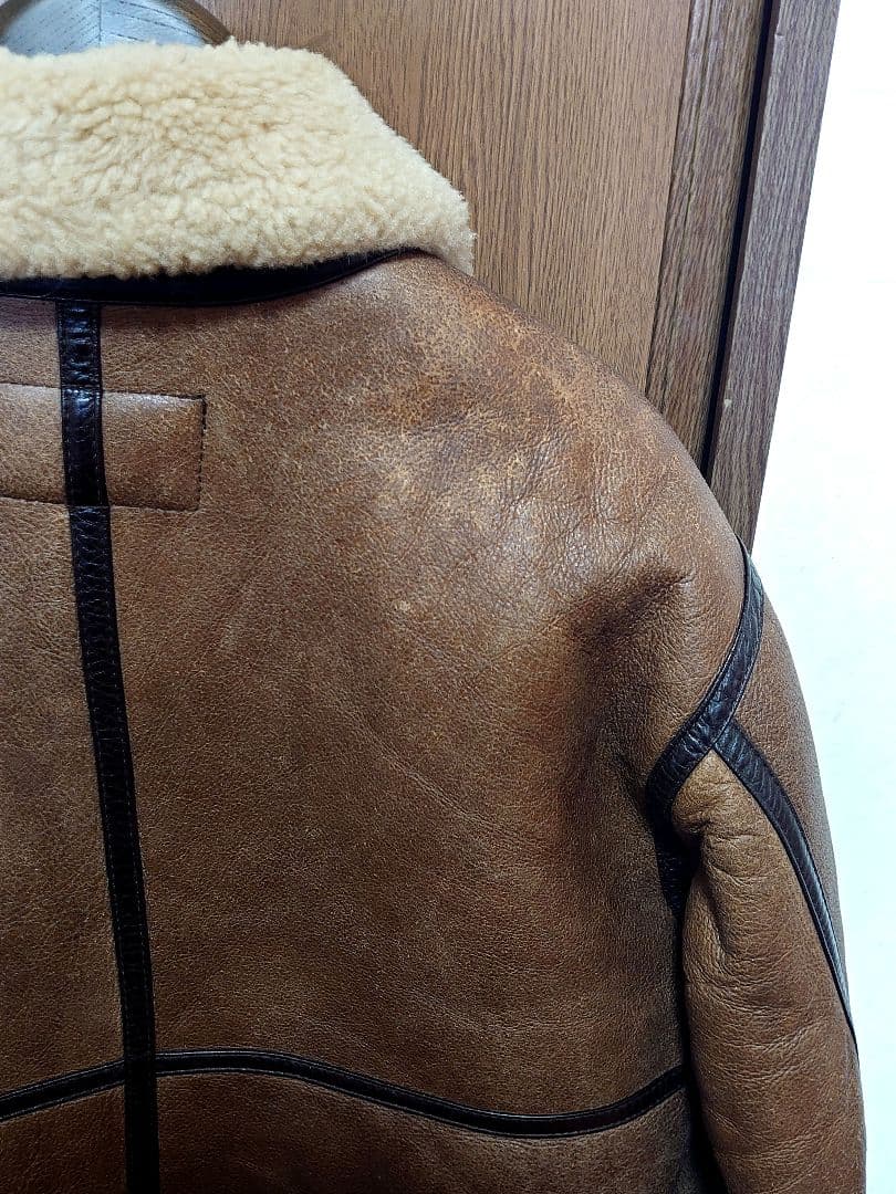 【中古】フライトジャケットL 羊革BRW/B-3韓国製