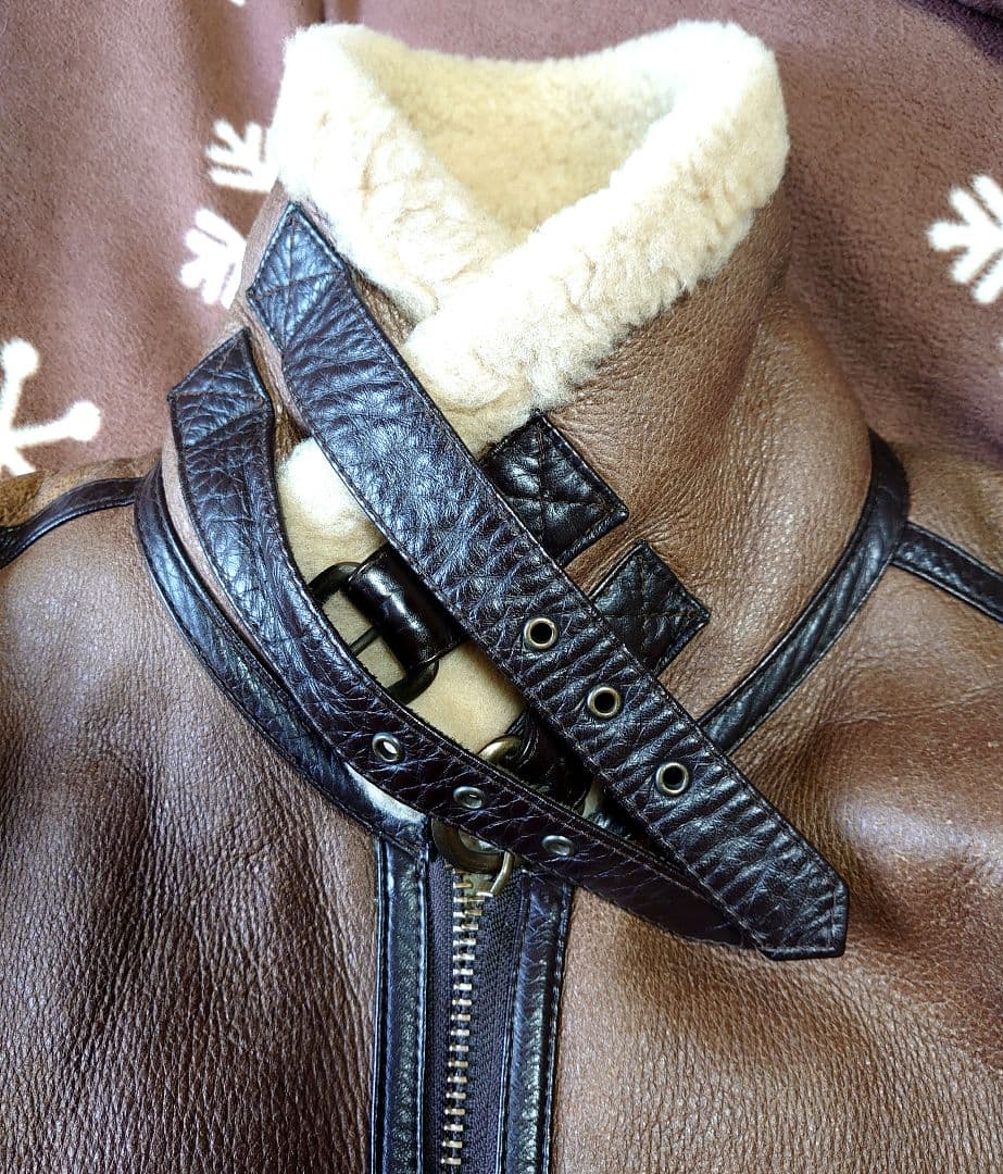 【中古】フライトジャケットL 羊革BRW/B-3韓国製