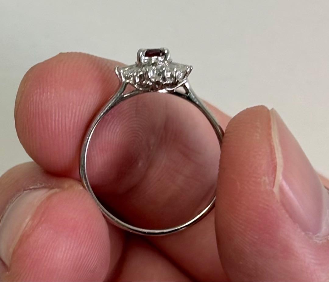 ジュエリーマキ/ルビーダイヤリング/Pt850/2.5g