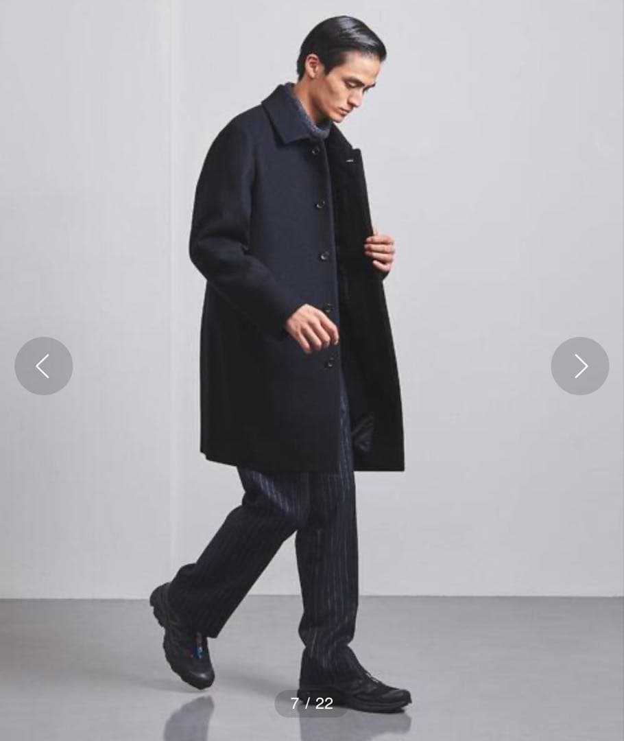 United Arrows メルトン ネイビー ステンカラーコート