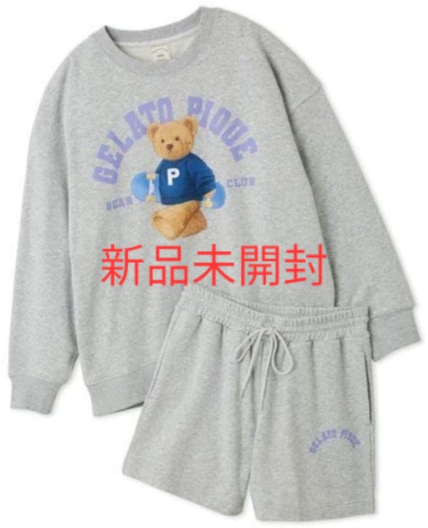 ジェラートピケ スポーティーベア裏毛プルオーバー＆裏毛ショートパンツセット 新品