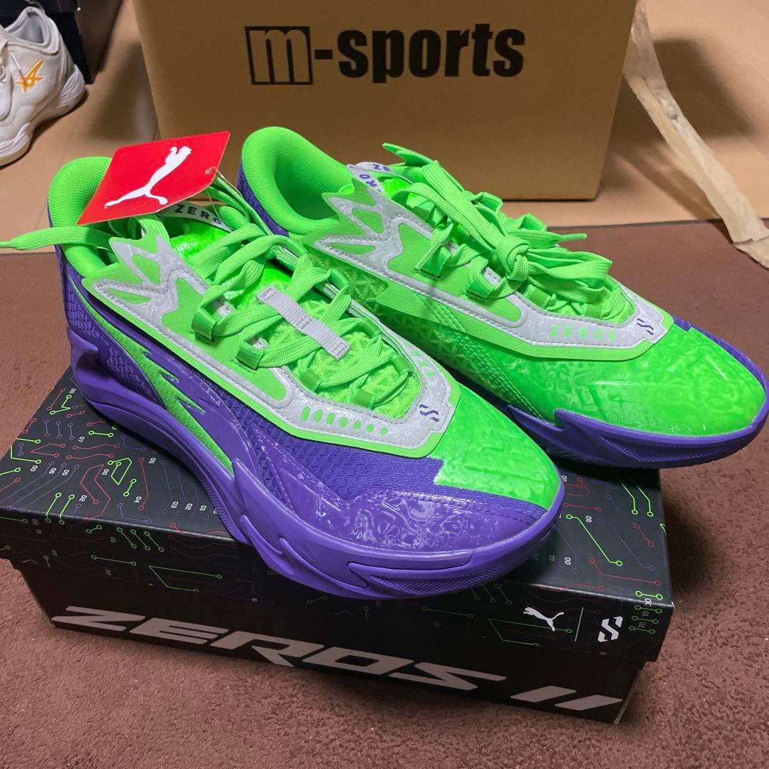 値下げ可能PUMA ZEROS II バスケットシューズ グリーン/パープル