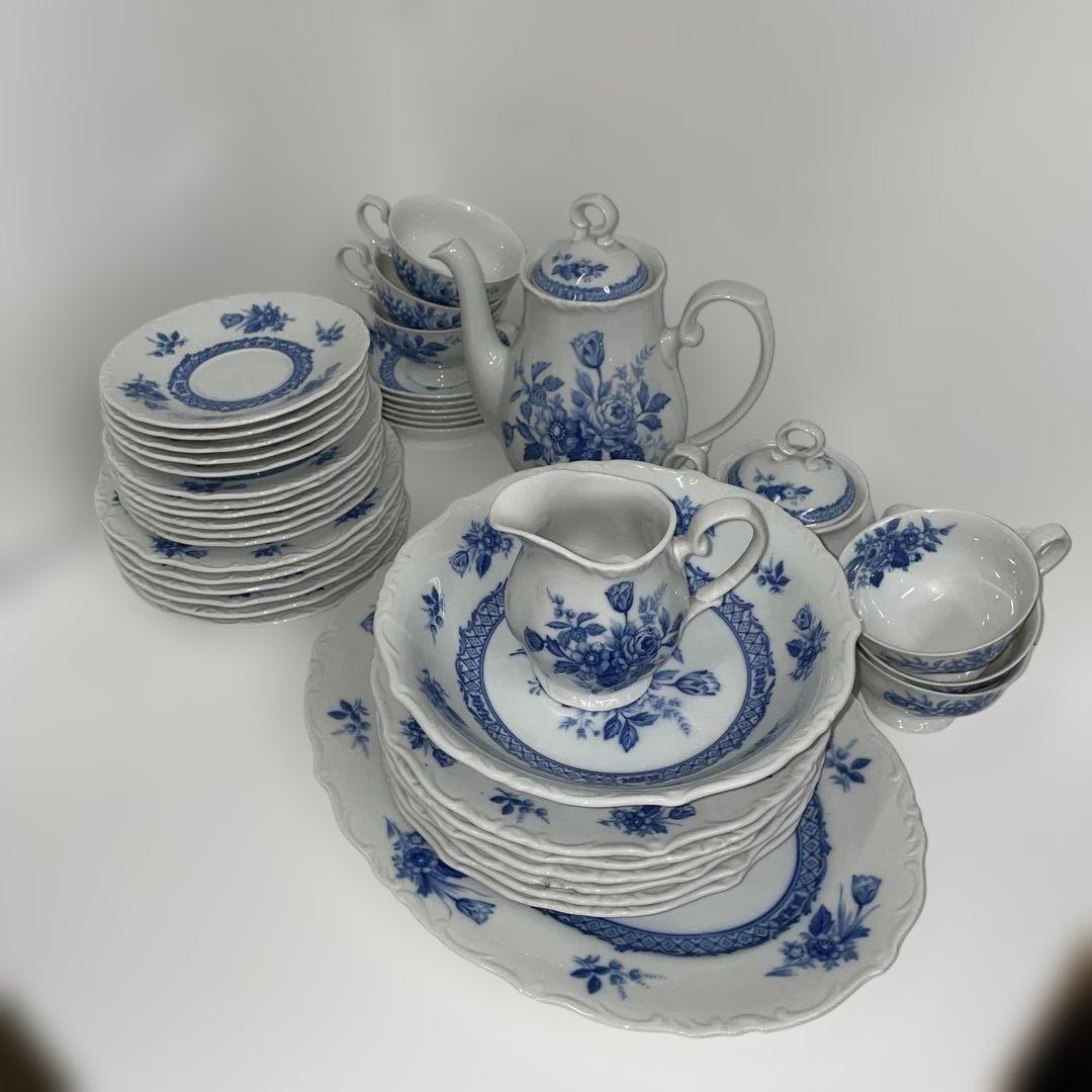 値下げ Rosary YAMATO JAPAN 青い花柄 食器セット 約40点