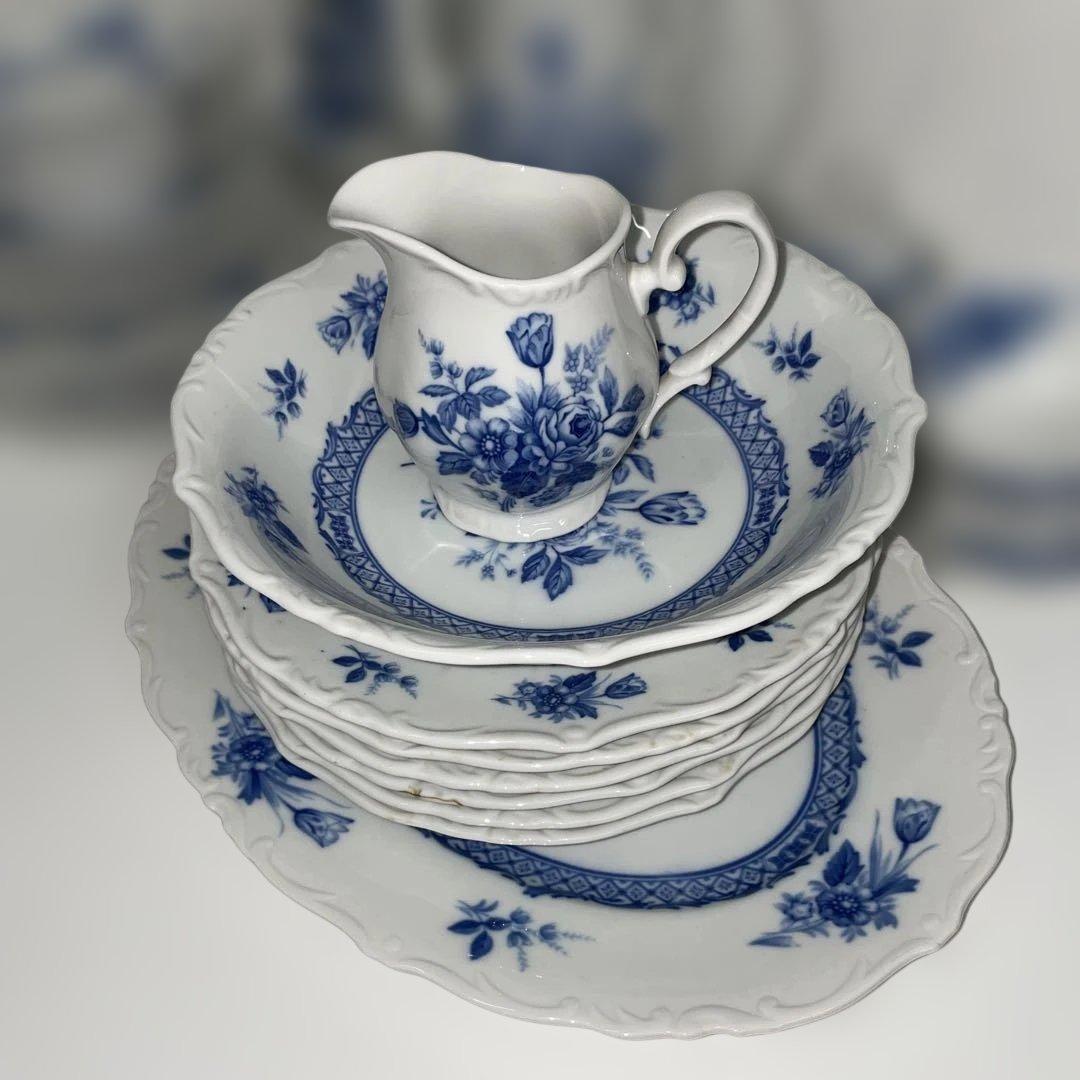 値下げ Rosary YAMATO JAPAN 青い花柄 食器セット 約40点