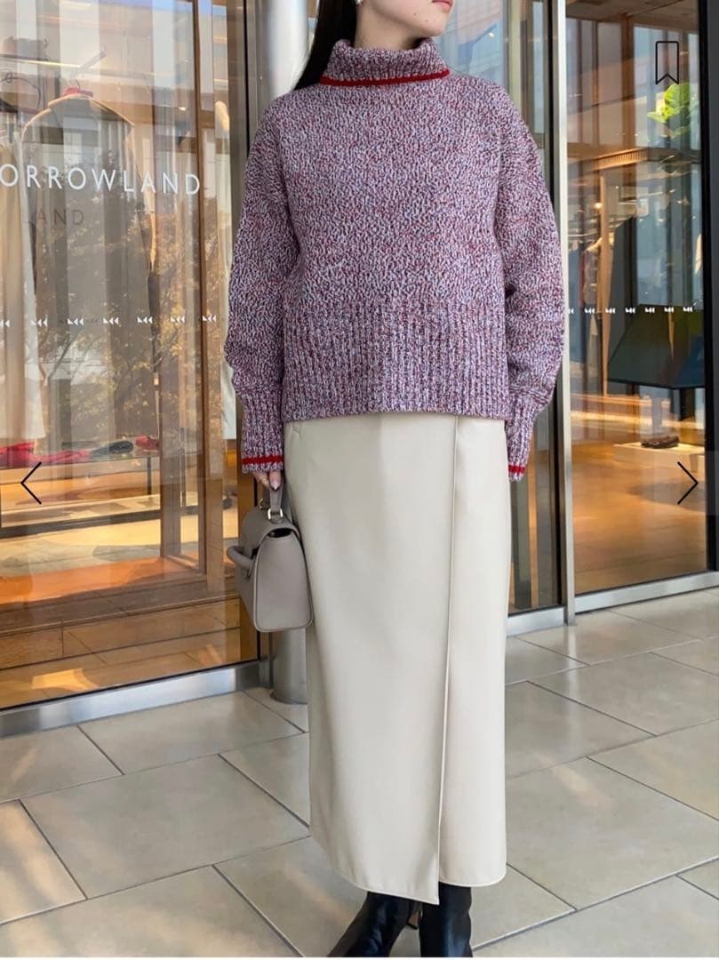 MACPHEE ファインラムズウール　タートルネックプルオーバー