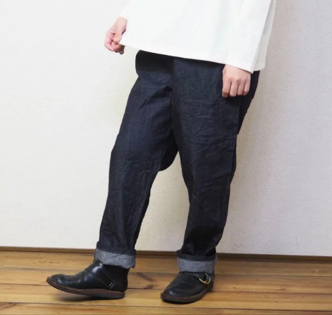 新品訳あり商品！NARU 8ozムラデニムコージーパンツ インディゴ