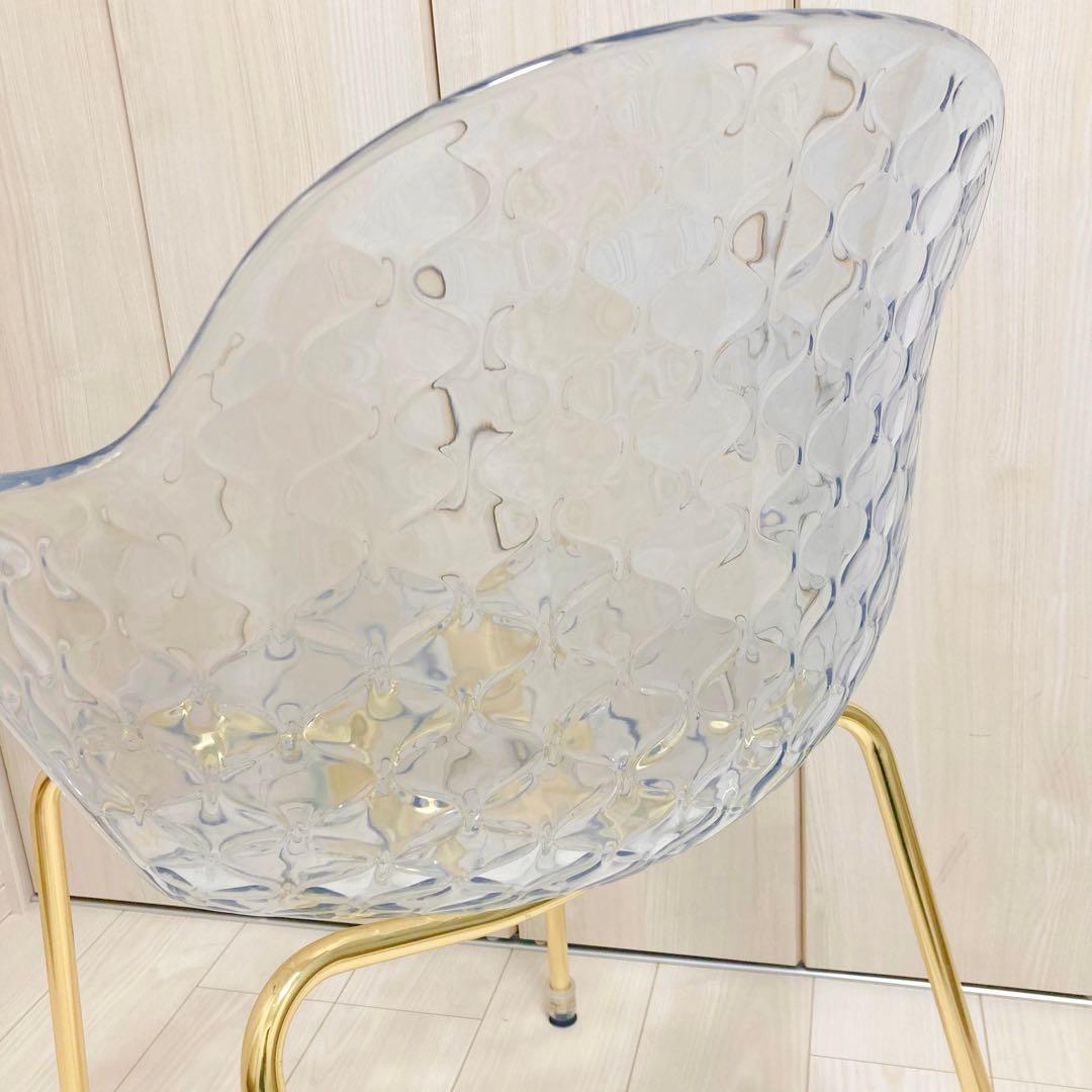 calligaris カリガリス サントロペ　ダイニングチェア　クリア　ゴールド