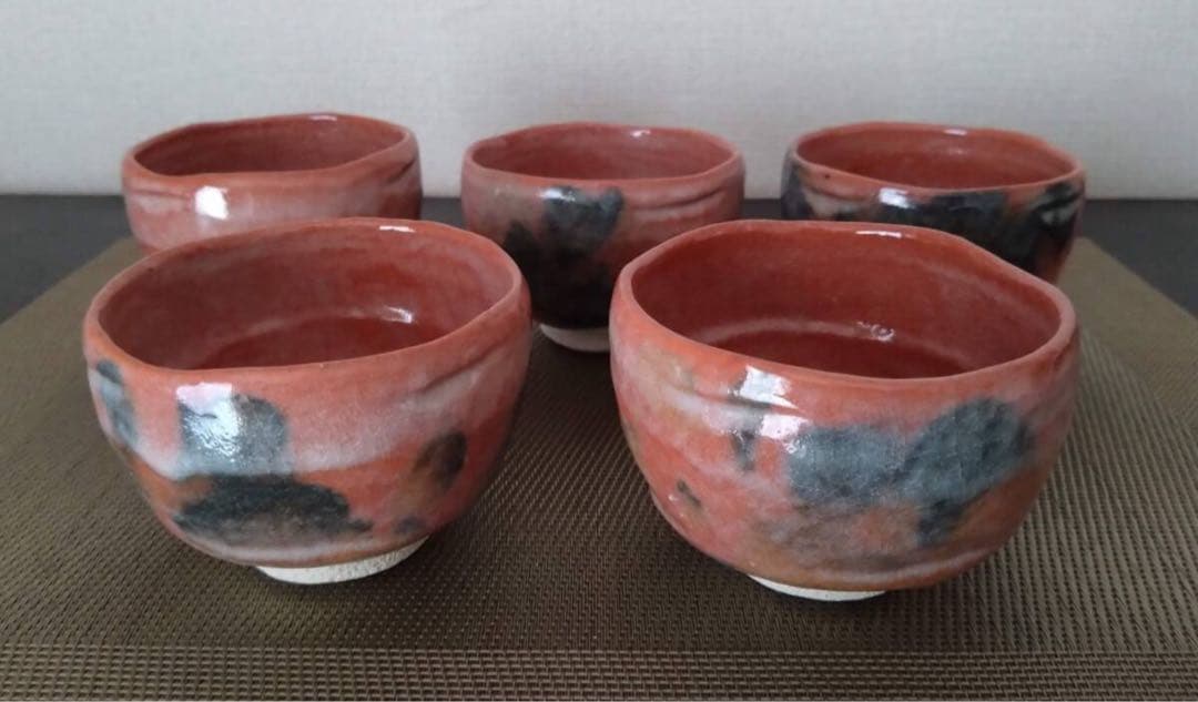 赤楽 楽焼 抹茶茶碗 5客セット 茶器 茶道具