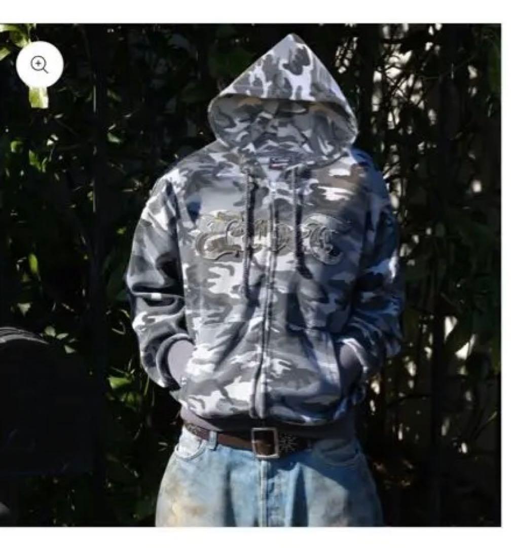 【完売】BELVET ジップパーカー 迷彩 M