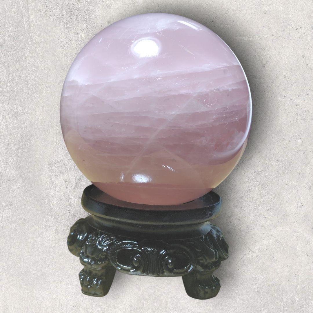 ローズクォーツ 丸玉 直径7.5cm 天然石 置物 癒し