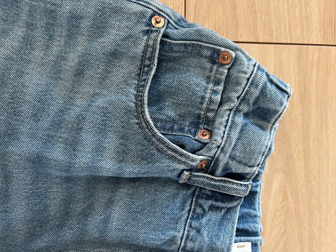 SOLAMONAT♡ルーズストレートイージーデニムパンツ ダメージデニム