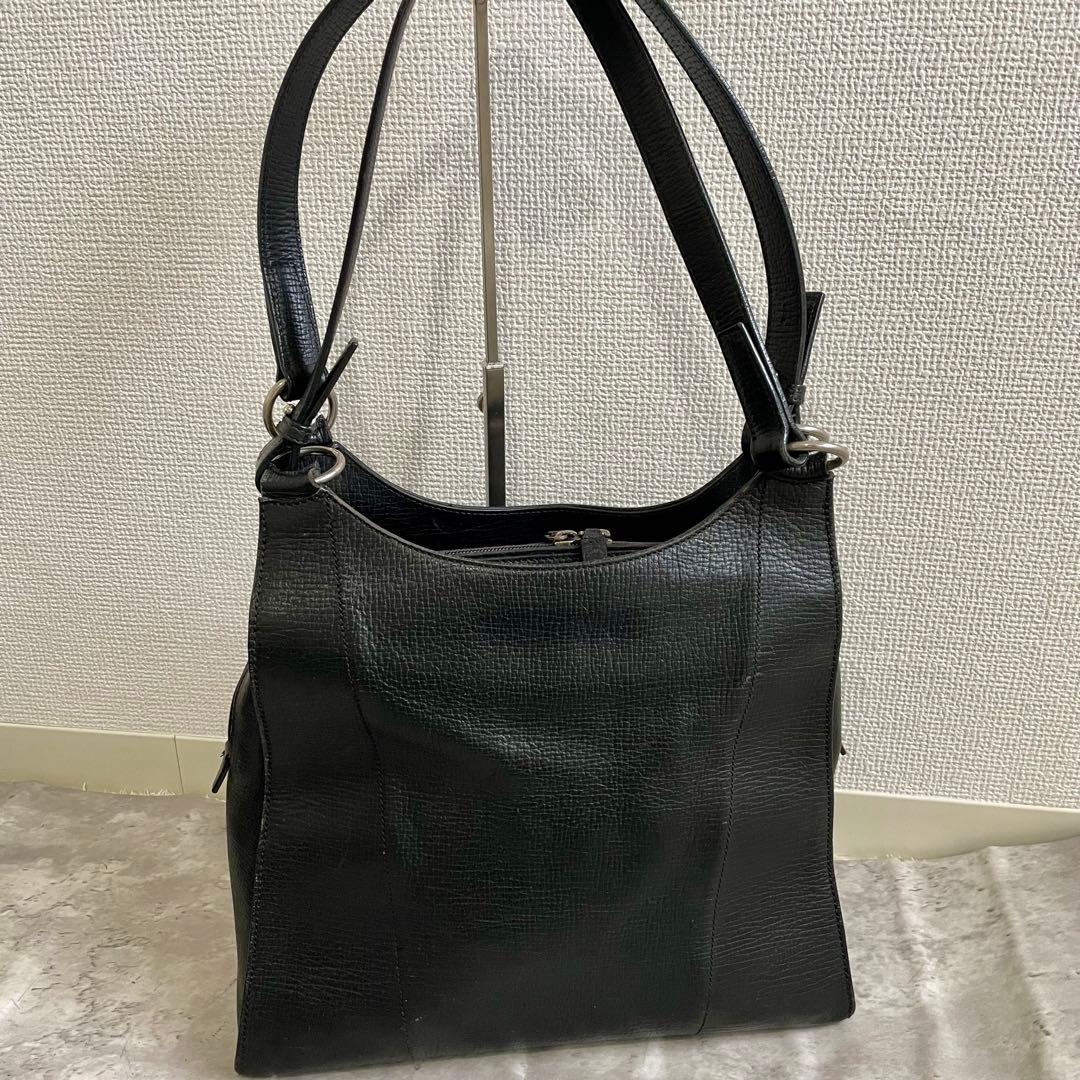 LOEWE ロエベ トートバッグ 肩掛け ショルダー ブラック レザー シボ皮