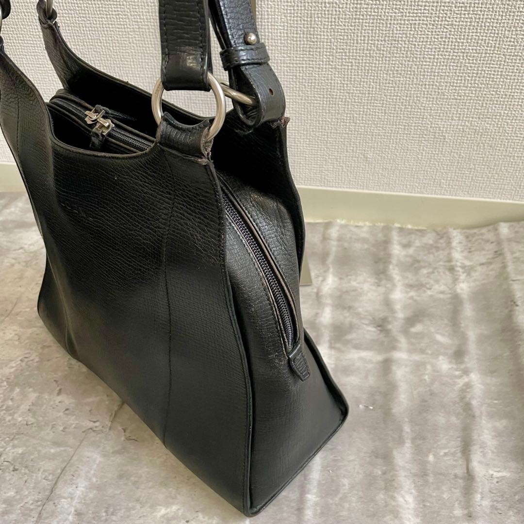 LOEWE ロエベ トートバッグ 肩掛け ショルダー ブラック レザー シボ皮
