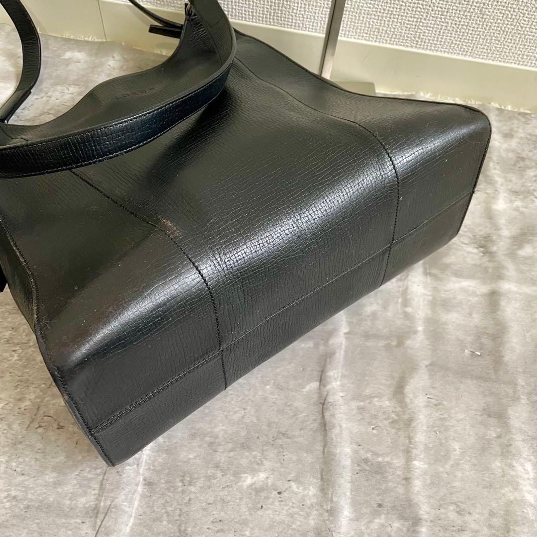 LOEWE ロエベ トートバッグ 肩掛け ショルダー ブラック レザー シボ皮