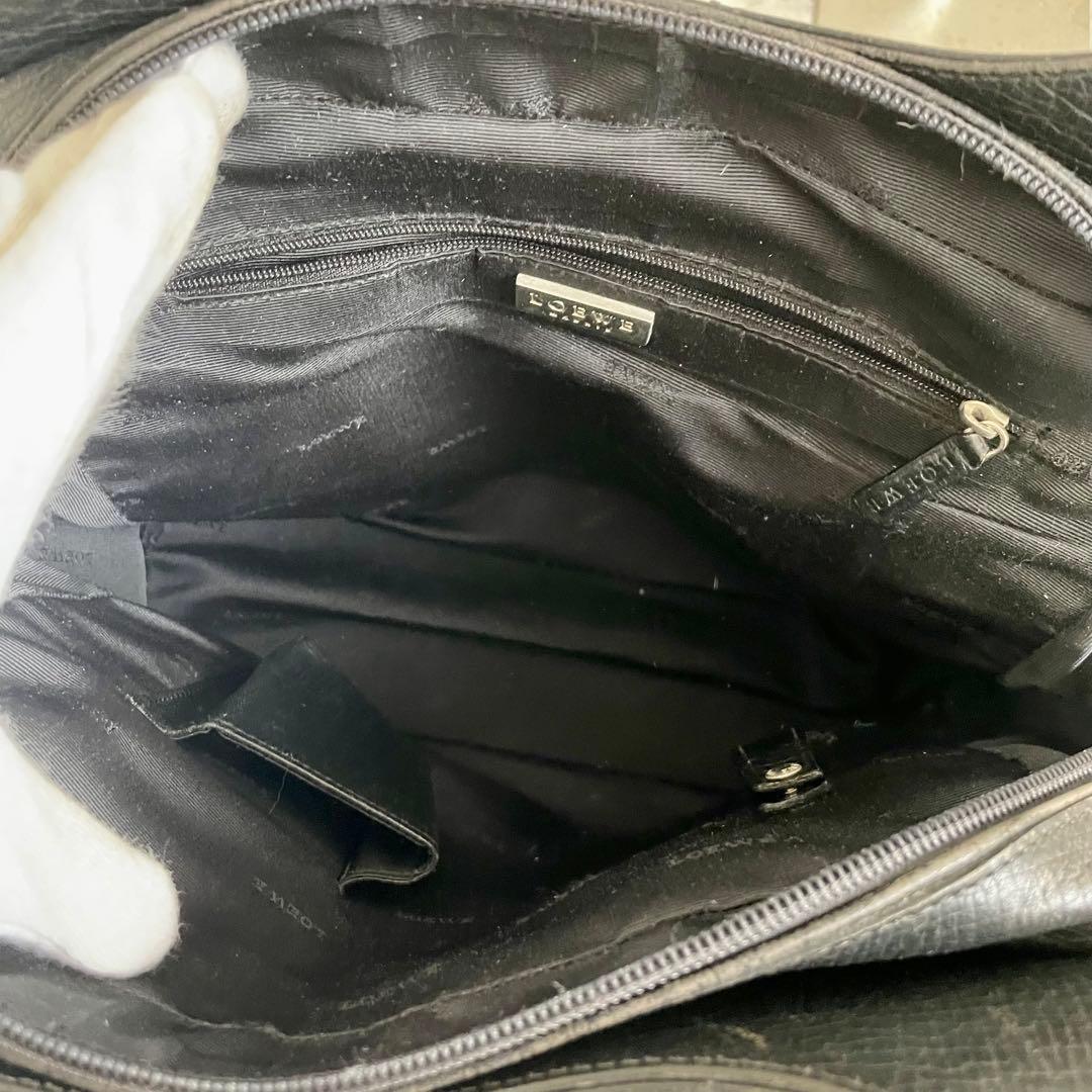 LOEWE ロエベ トートバッグ 肩掛け ショルダー ブラック レザー シボ皮