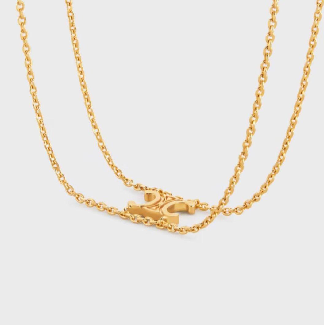 CELINE セリーヌ　トリオンフ サスペンダー ブレスレット　ゴールド