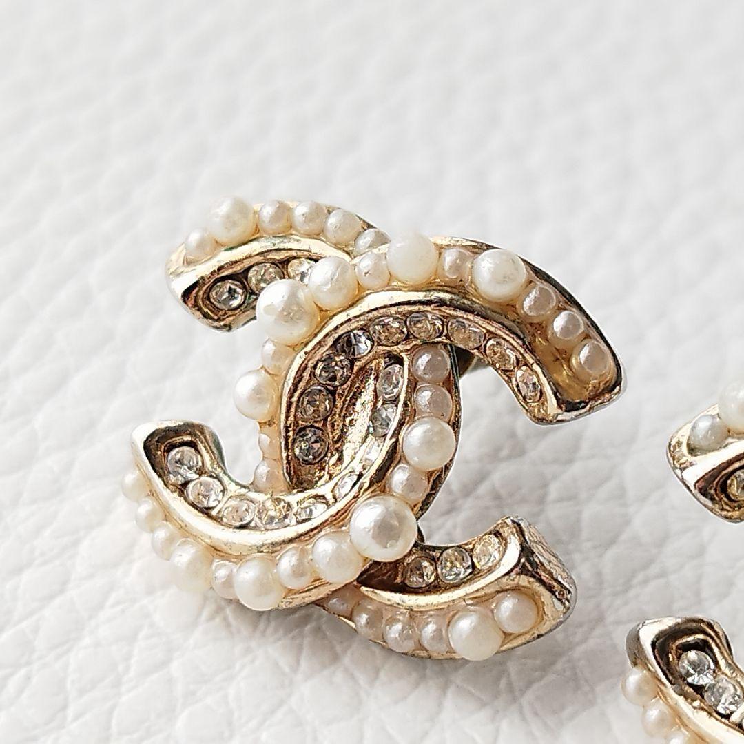 CHANEL　シャネル　ピアス　ココマーク　パール　ラインストーン　14A