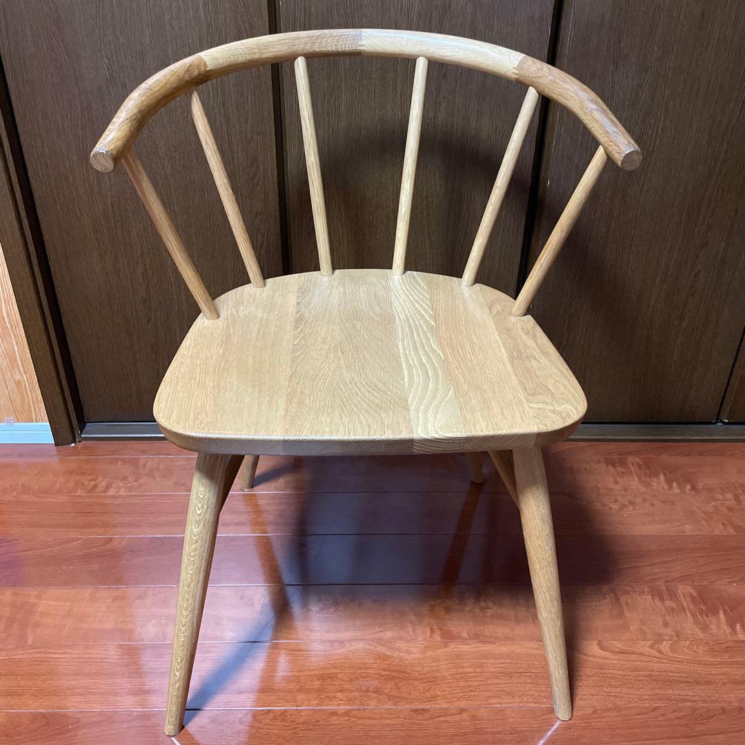 安心の梱包頼める便⭐︎無印良品　オーク材アームチェア・丸脚　MUJI　良品計画