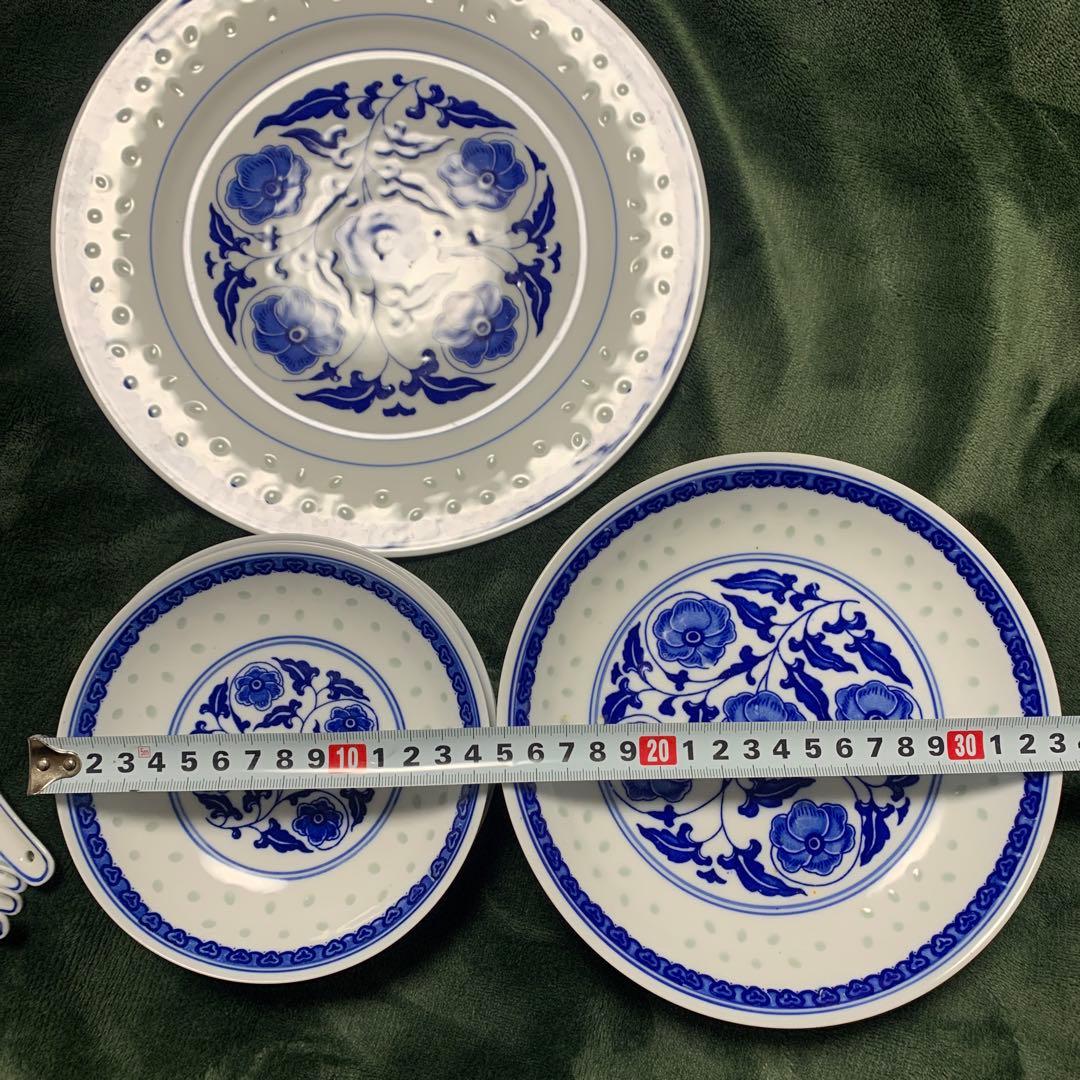 景徳鎮製　中華食器セット　花柄　ホタル陶器