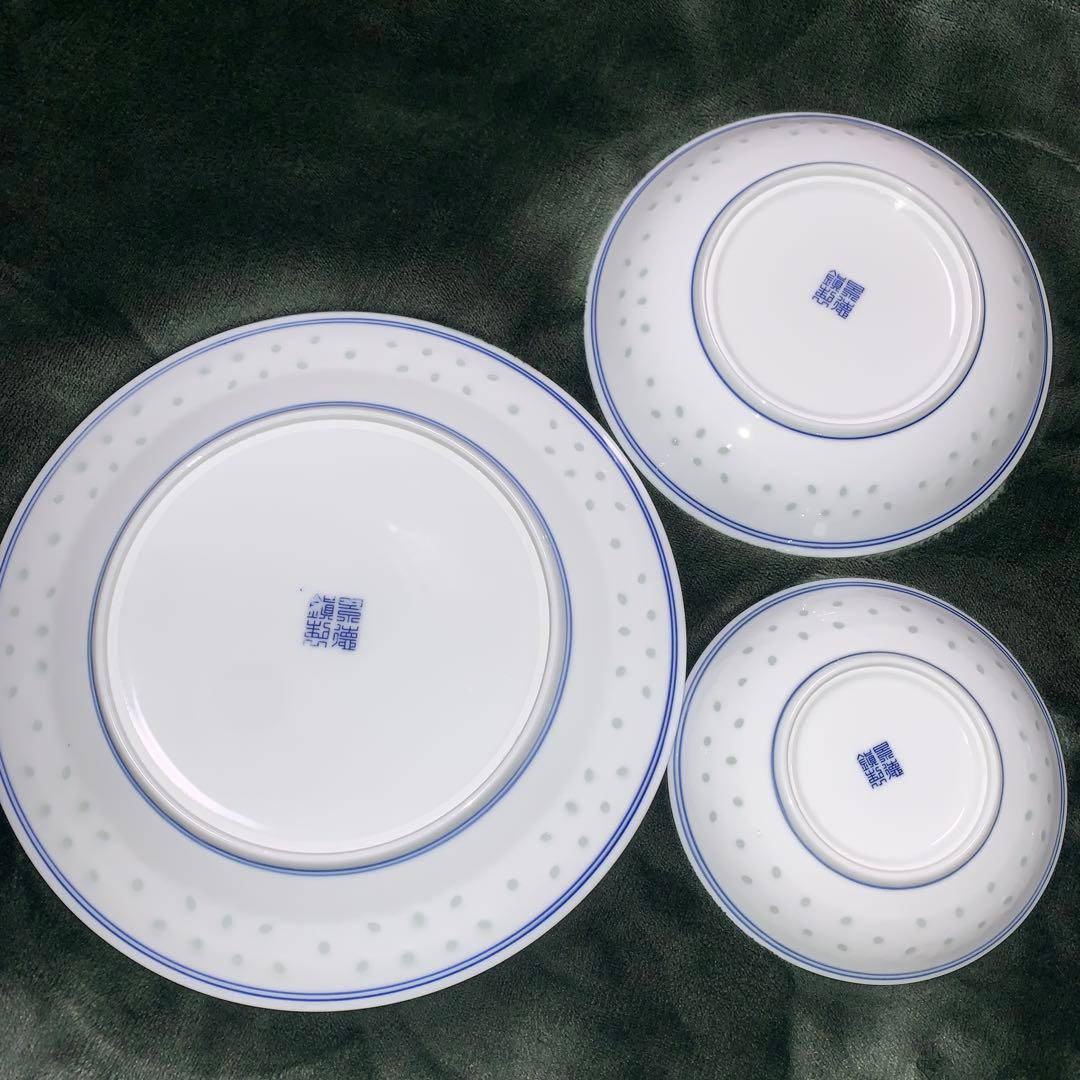 景徳鎮製　中華食器セット　花柄　ホタル陶器