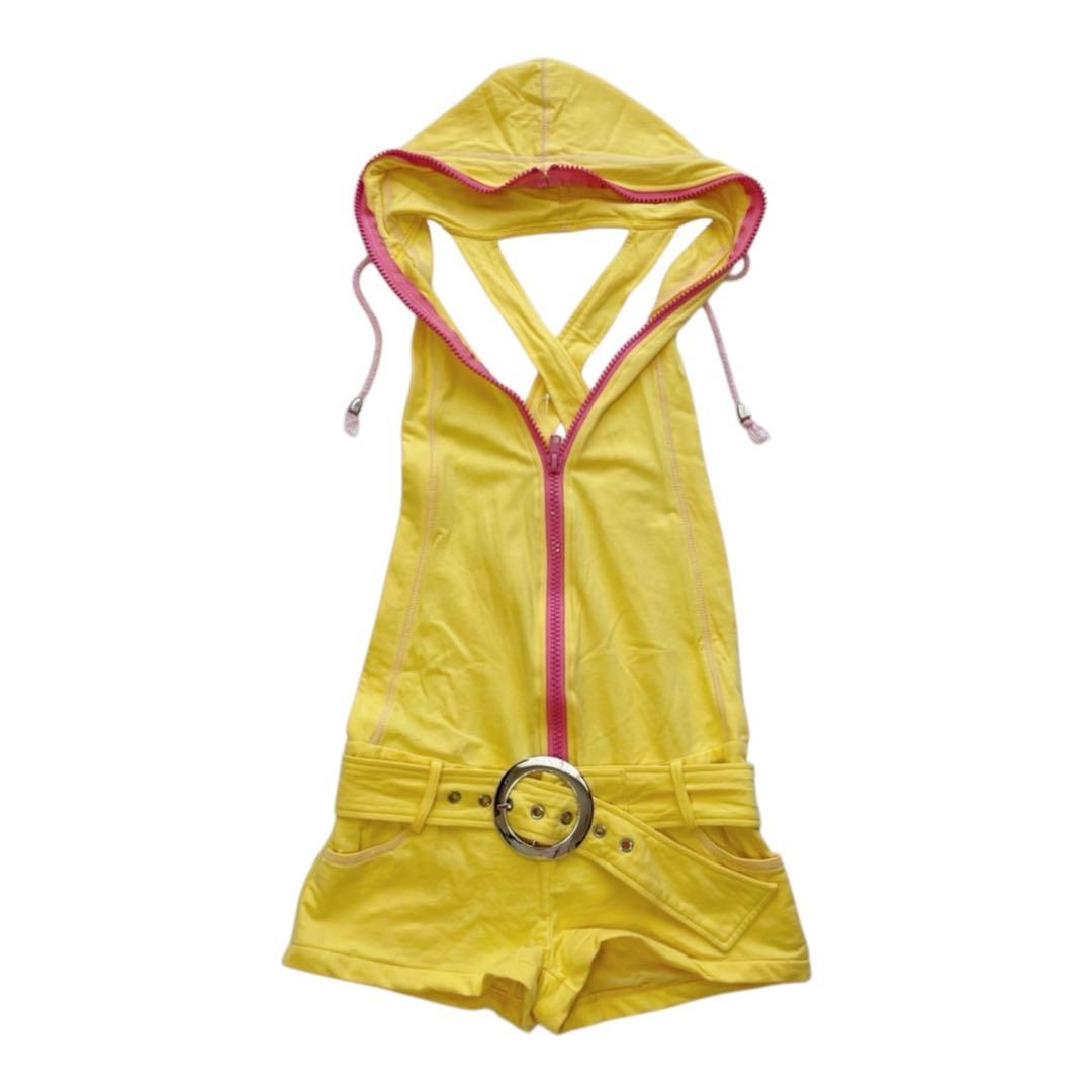 y2k 平成ギャル 派手 背中開き ベルト付き サロペット フェアリーグランジ