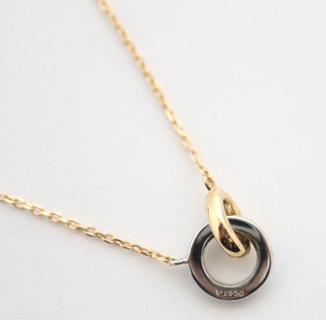 【極美品】4℃ k18×プラチナ　ダブルサークルブレスレット